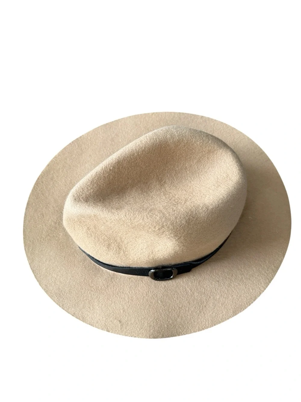 Do Everything In Love Tan 100% Wool Wide Brim Fedora Hat